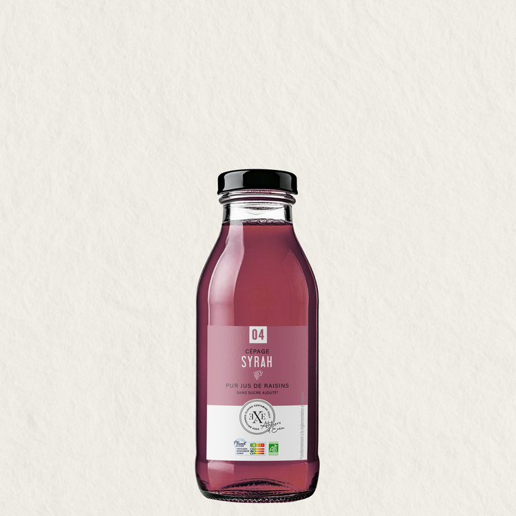 Jus de raisin bio de Syrah, sans alcool et sans sucre ajouté