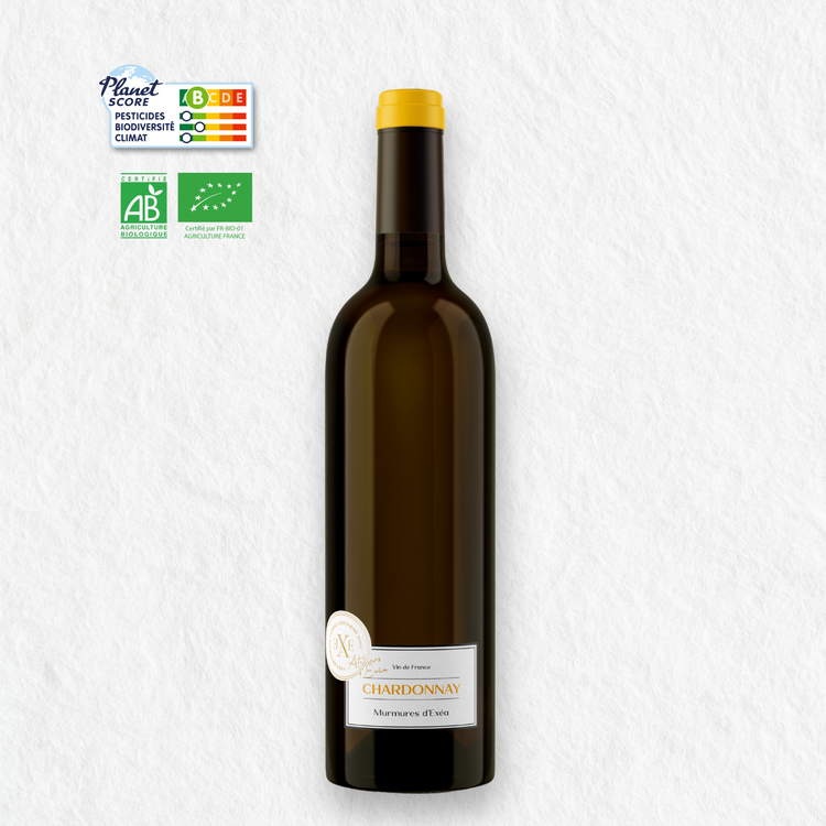 Murmures d'Exéa blanc: vin bio et Planet Score en 100% Chardonnay