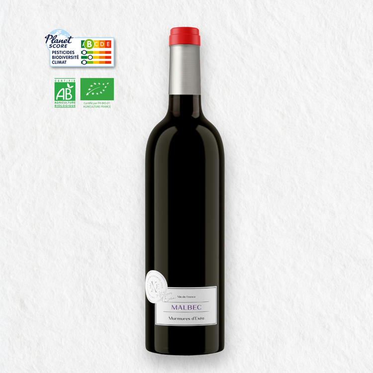 Murmures d'Exéa Malbec, vin rouge bio et Planet Score