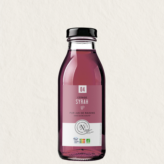 Jus de raisin bio Syrah, sans alcool et sans sucre ajouté