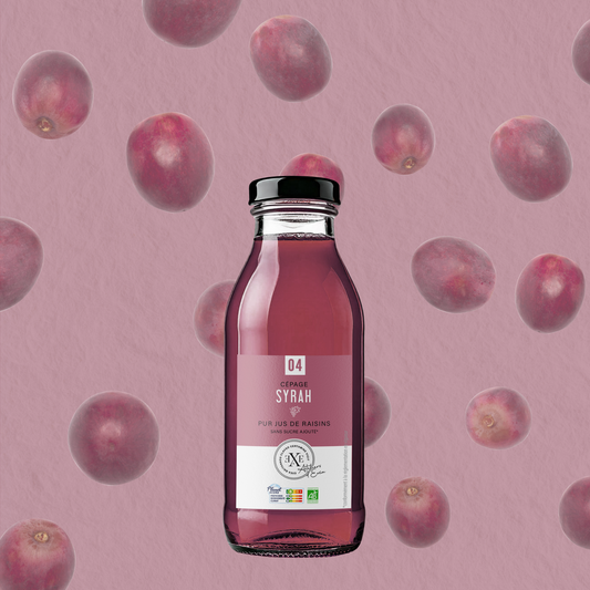 Jus de raisin bio de Syrah, sans alcool et sans sucre ajouté