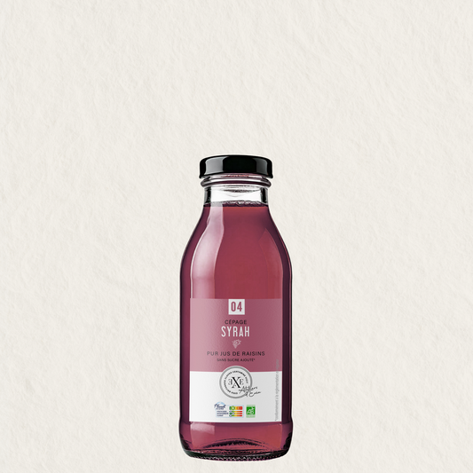 Jus de raisin bio de Syrah, sans alcool et sans sucre ajouté